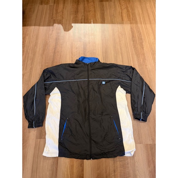 Wilson Other - Wilson Windbreaker Jacket Mens Large Black White Blue Full Zip Embroidered Logo